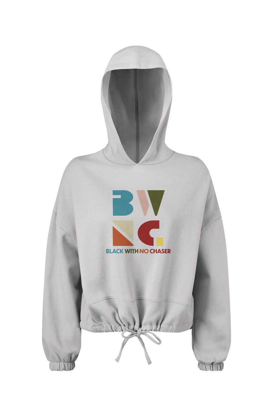 Black With No Chaser - Ladies' Cropped Oversize Hooded Sweatshirt